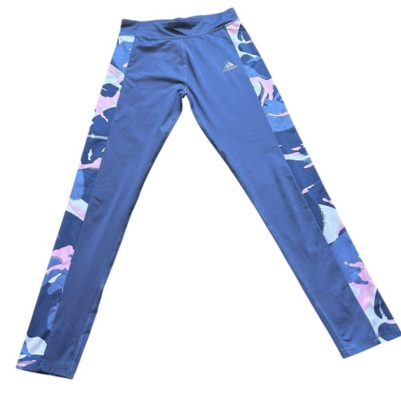 adidas Other - Adidas Kids Blue Patterned Leggings side pocket size M (10/12)